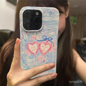 เคสโทรศัพท์มือวาดรักสองชิ้นสำหรับ iphone11 12 13 14เคสป้องกันการตกกระแทก15 Pro เคสแข็ง XR x xmax 7 8 14 15 PLUS กันกระแทก13 14 15 PROMAX กันฝุ่น onit