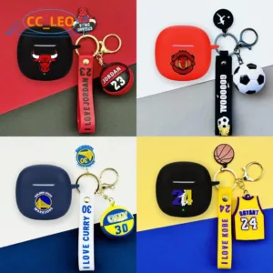 For Redmi Buds 6 Lite Case Cartoon Basketball Football Keychain Redmi Buds 6 Lite Silicone Soft Case Creative Shoe Redmi Buds 6 Lite Shockproof Shell Protective Cover