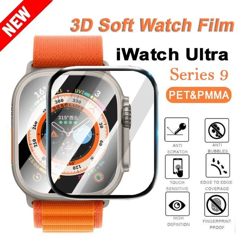 3d กันน้ําเต็มรูปแบบป้องกันหน้าจอฟิล์มสําหรับ Apple Watch Series 10 42 มม.46 มม.9 8 Ultra 2 7 6 5 4 45 มม.44 มม.49 มม.ไม่ใช่แก้วสําหรับ Iwatch