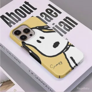 เคสโทรศัพท์มือถือลายสนูปปี้สุนัขเคสป้องกันสำหรับ iPhone 16 PROMAX 7/8PLUS 13pro 14pro 15pro XS 11 XR 12pro 14PLUS 15PROMAX 14PROMAX กันกระแทกเคสแข็ง8PLUS 14 11Pro Goya ป้องกันการตก