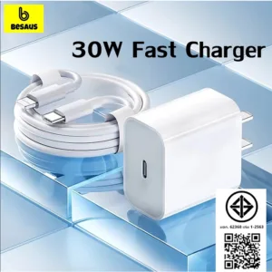 Besaus Thailandสายชาร์จ PD 20W/30W + Fast Charger Charger Charger จากสาย Type-C เปลี่ยนเป็นสาย linning ใช้กับ 14/13/12/11/8