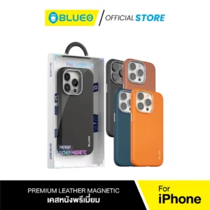 BLUEO Case Phone เคสโทรศัพท์รุ่น PREMIUM LEATHER MAGNETIC เคสแม่เหล็กกันกระแทก magnetic for IP14