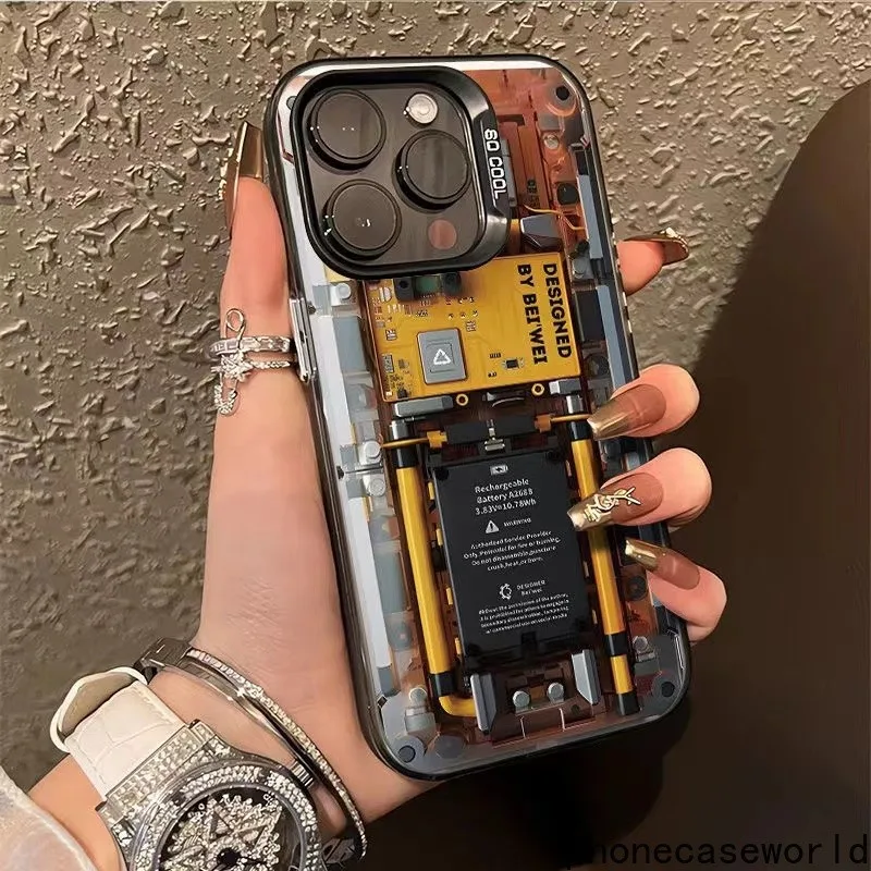 เหมาะสำหรับiPhone11 12 13 14 15Pro PROMAX XSMAX 7 8p Xr แผงวงจรสร้างสรรค์ส่วนบุคคล เคสโทรศัพท์มือถือฝ้าบางเฉียบ