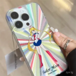 Banca Sailor Moon เคสมือถือ iphone15/14เคสนิ่มสำหรับ iPhone 13/12 Rainbow Aurora Xs