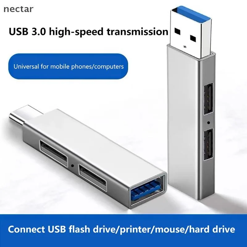 Tar 3 In 1 ขยาย Dock HUB USB 3.0/Type-C 3.0 ถึง 3 USB Multi Port HUB OTG อะแดปเตอร์หลาย Expander สําหรับ PC Macbook แล็ปท็อป N