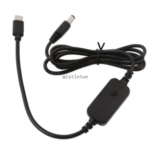 Mis USB C Type C ถึง DC5 5x2 1 มม. 5V 9V 12V 15V 20V PD Triggers สายปรับแรงดันไฟฟ้า