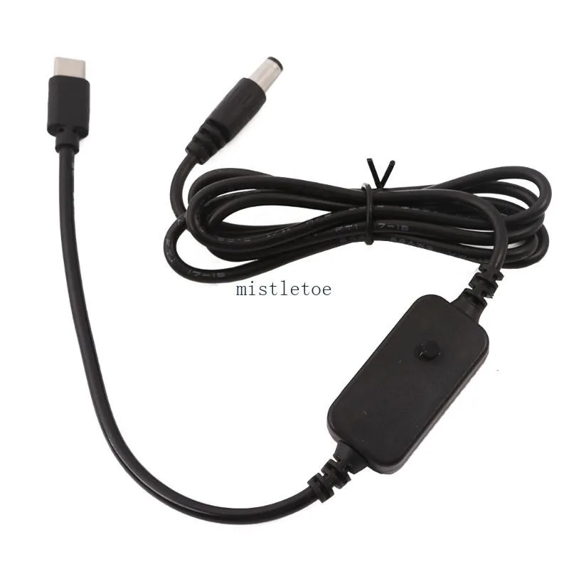 Mis USB C Type C ถึง DC5 5x2 1 มม. 5V 9V 12V 15V 20V PD Triggers สายปรับแรงดันไฟฟ้า