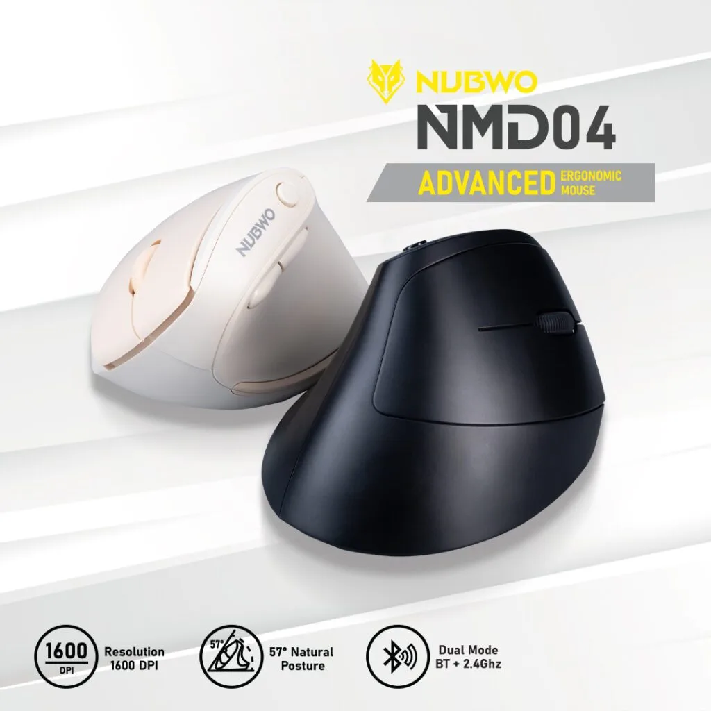 ⚡️เมาส์ไร้สายเพื่อสุขภาพ⚡️NUBWO รุ่น NMD04 Advanced Ergonomic Mouse เชื่อมต่อผ่าน Wireless และ Bluetooth NMD-04