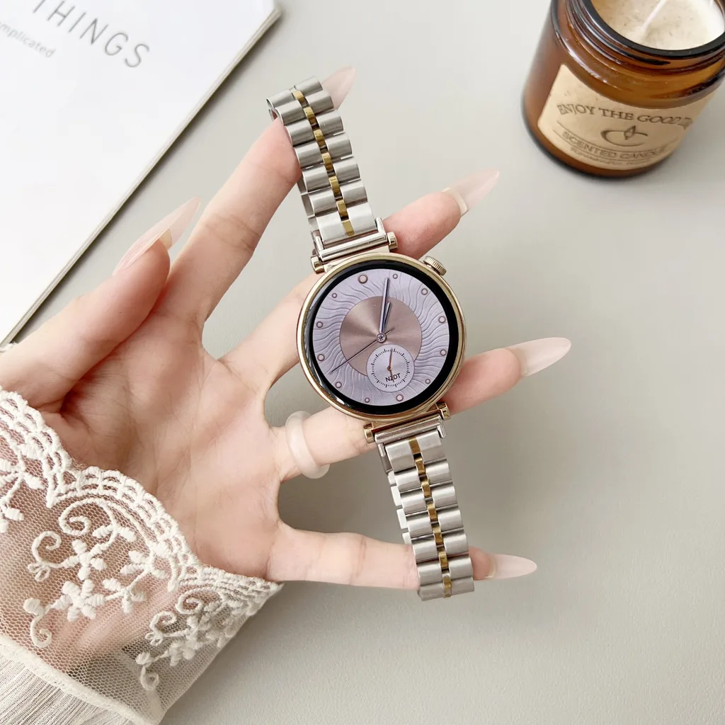 สแตนเลส 18 มม.สายรัดข้อมือเหมาะสําหรับนาฬิกา Huawei GT4/GT5 (41 มม.) GT3/GT2/watch3pro สายคล้องผู้หญิงแฟชั่น 20 มม.