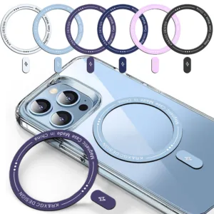แหวนแผ่นโลหะสําหรับเครื่องชาร์จแม่เหล็กไร้สาย Magsafe - สติ๊กเกอร์เหล็กแผ่น 0.4 มม. - บางเฉียบ สากล ทนทาน - ที่วางโทรศัพท์แม่เหล็ก - สําหรับโทรศัพท์ทุกรุ่น - อุปกรณ์สมาร์ทโฟน
