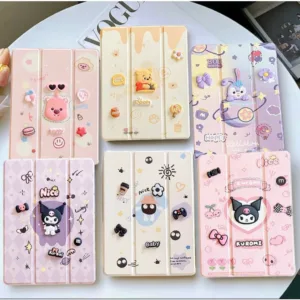 010.เคสฝาพับ เคส Samsung Galaxy Tab S6 lite/Tab A7 lite/Tab A9 Plus S9 FE มีช่องใส่ปากกา เคสหนัง เคสกันกระแทก Smart Case