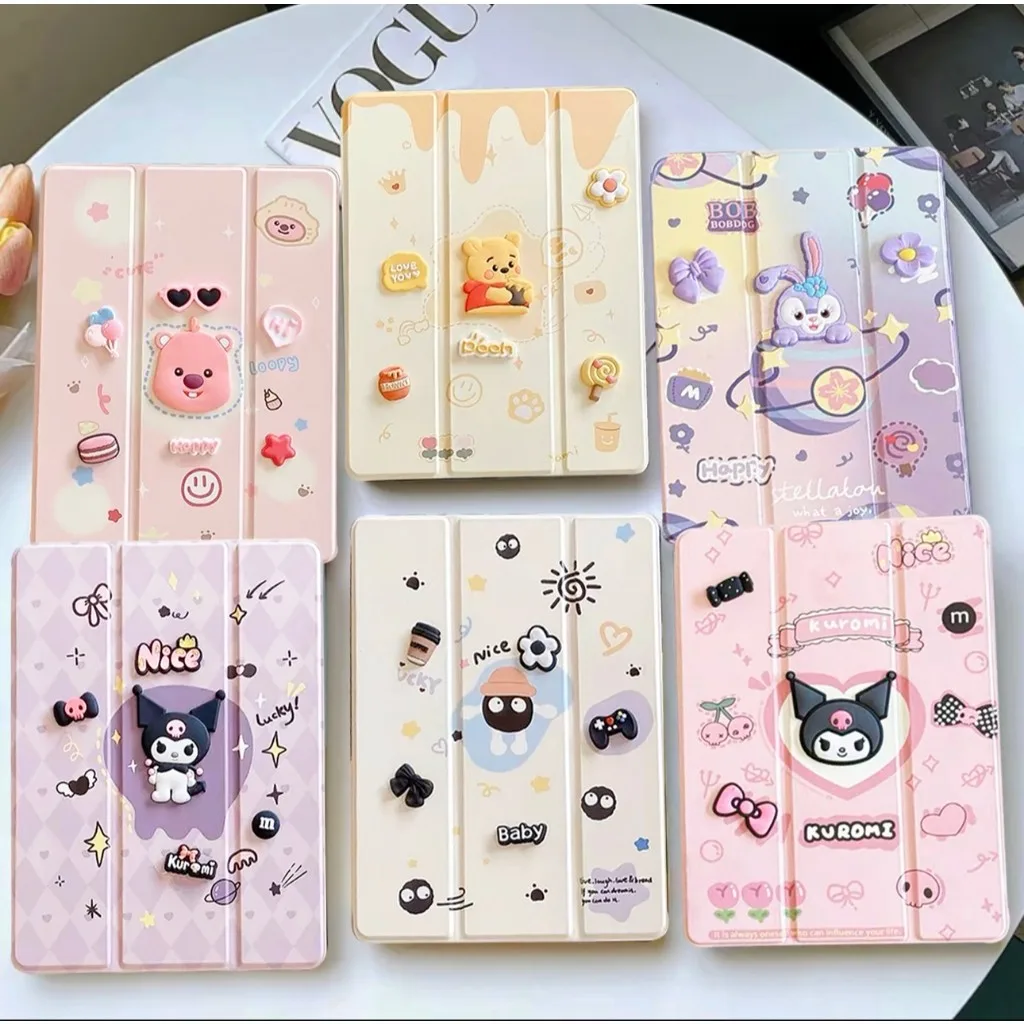 010.เคสฝาพับ เคส Samsung Galaxy Tab S6 lite/Tab A7 lite/Tab A9 Plus S9 FE มีช่องใส่ปากกา เคสหนัง เคสกันกระแทก Smart Case