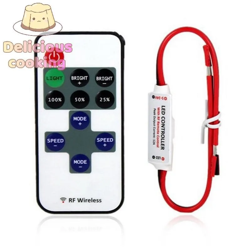 [ทําอาหารอร่อย] 12v RF รีโมทคอนโทรลไร้สาย Controller Dimmer สําหรับ Mini LED Strip Light ใหม่ [ใหม่]