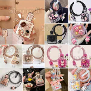 ชุดถนอมสายชาร์สำหรับ ไอโฟน 20วัต/18วัต/30วัต อุปกรณ์ป้องกันที่ชาร์จ เคสหัวชาร์จ 20W/18W/30W ลายการ์ตูนน่ารัก กันสายหัก