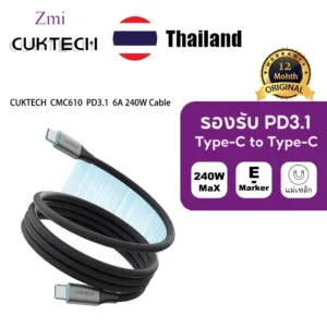 Zmi CUKTECH CMC610 6A 240W สายถักแม่เหล็ก PD3.1 Fast Charge Cabl