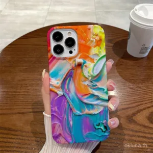 เคสโทรศัพท์เคสแข็งสีศิลปะสีกราฟฟิตีสำหรับ iPhone 11PROMAX 7plus 8PLUS 16PROMAX 16 15 14 13 12 PROMAX 11 XR XS Smax 15pro 14PLUS 13pro