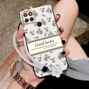 เคส ปลอก Realme C21Y REALME C25Y REALME C21 โทรศัพท์กรณี Softcase Electroplated ซิลิโคนกันกระแทกที่ครอบการออกแบบใหม่ความงามหรูหราย้อนยุคสร้อยข้อมือสำหรับสาว DDXYBH01