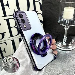 Free Bracket Airbag Casing สําหรับ OPPO A3 Pro 5G Electroplating สี่มุม anti drop design เคสโทรศัพท์กันกระแทกซิลิโคน TPU soft Cover