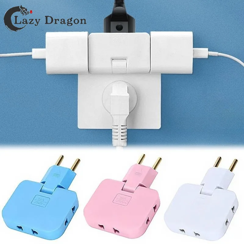 ปลั๊ก 3 AC Outlet Power Strip Multiprise 1 แปลง 3 ซ็อกเก็ตไฟฟ้าขยาย 180° อะแดปเตอร์ AC ซ็อกเก็ต Fulfillment แบบหมุนได้