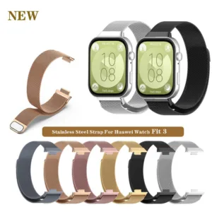 ใหม ่ Milan Magnetic Loop สายสแตนเลสสําหรับ Huawei Watch Fit 3 Fit3 สายรัดข ้ อมือ