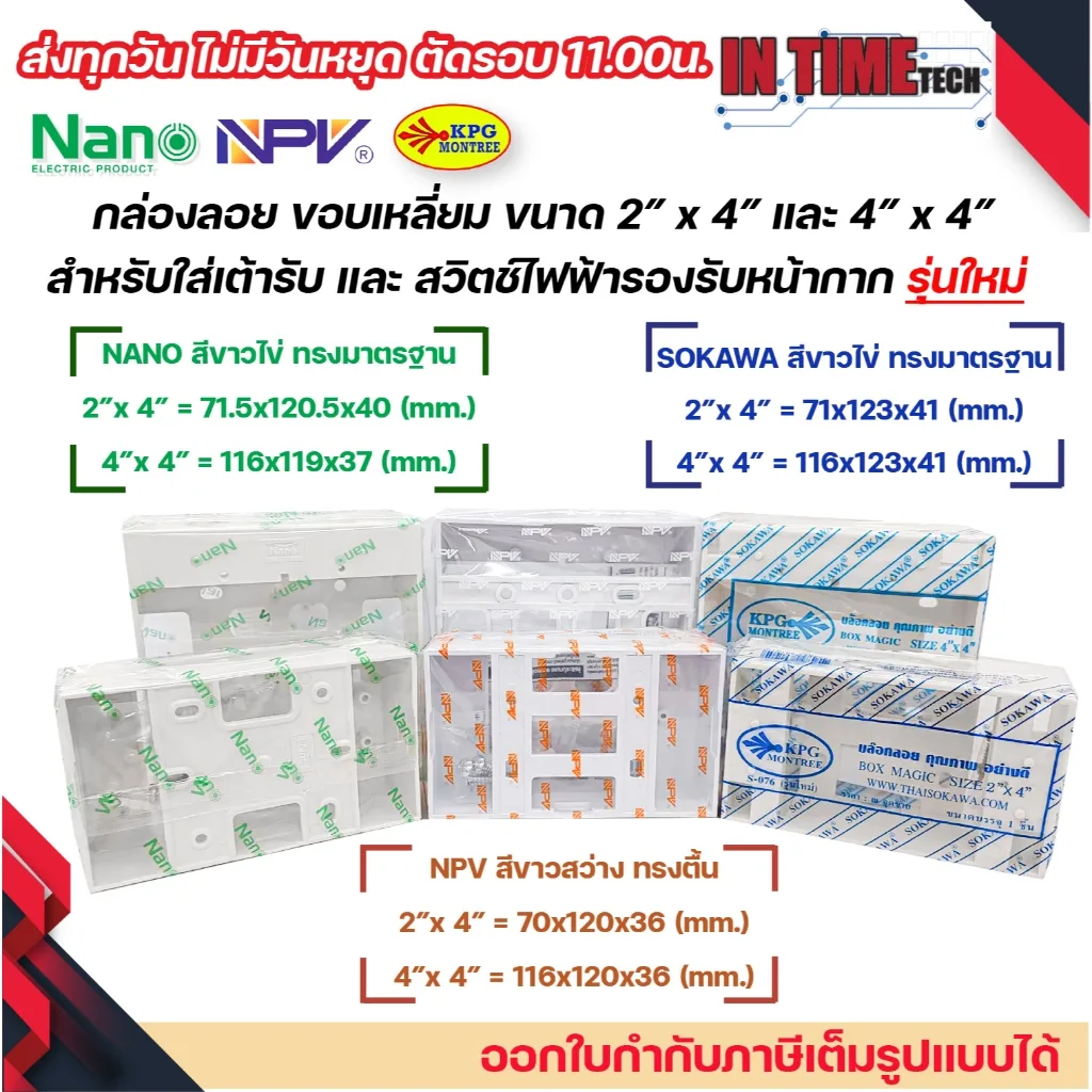 กล่องลอย รุ่นใหม่ บล๊อกลอย บล็อกไฟฟ้า บ๊อก 2x4 4x4 บล็อคลอย nano sokawa npv