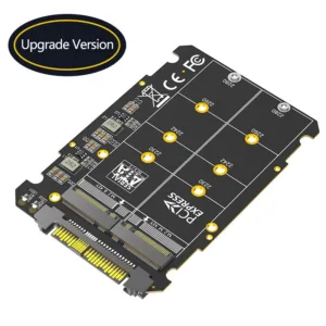 ใหม่ M.2 U.2 conveter 2in1 M.2 NVMe M-key/M.2 SATA B-Key TO SFF-8639อะแดปเตอร์ Riser BOARD สนับสนุน2230 2242 2260 2280 M2 SSD
