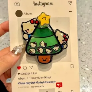 เกาหลีน่ารักต้นคริสต์มาส Shake Griptok ผู้ถือแหวนนิ้วขาตั้งรองรับสําหรับ iPhone 16 Pro เคสโทรศัพท์สาววงเล็บ