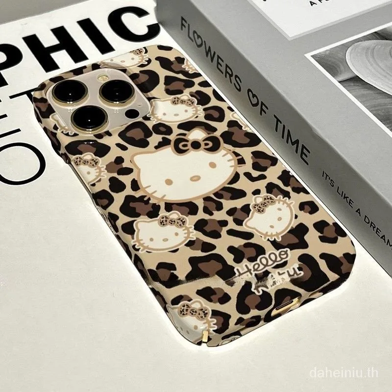 เสือดาวพิมพ ์ KittyสําหรับiPhone 11/12/13/14/15 Pro Maxกรณีแฟชั ่ นกันกระแทกซิลิโคนเคสแข ็ งสําหรับiPhone 13