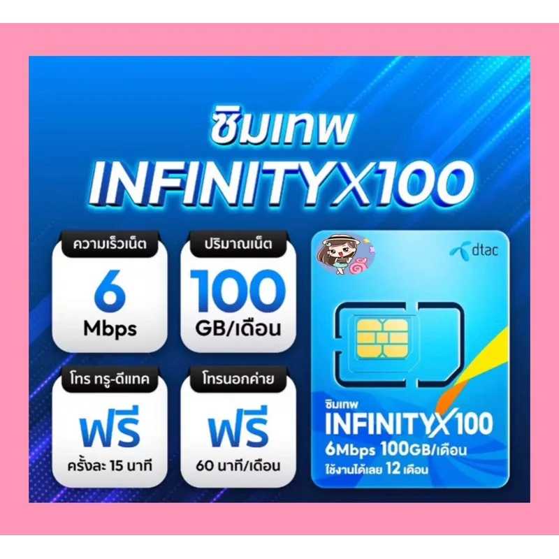 กดโค้ดลด20-25% Dtac Infinity x100 Sim InfinityX ซิมดีแทค อินฟินิตี้เอ็กซ์ ซิมเทพดีแทค 6Mbps ซิมคงกระพันอินฟินิตี้เอกซ์