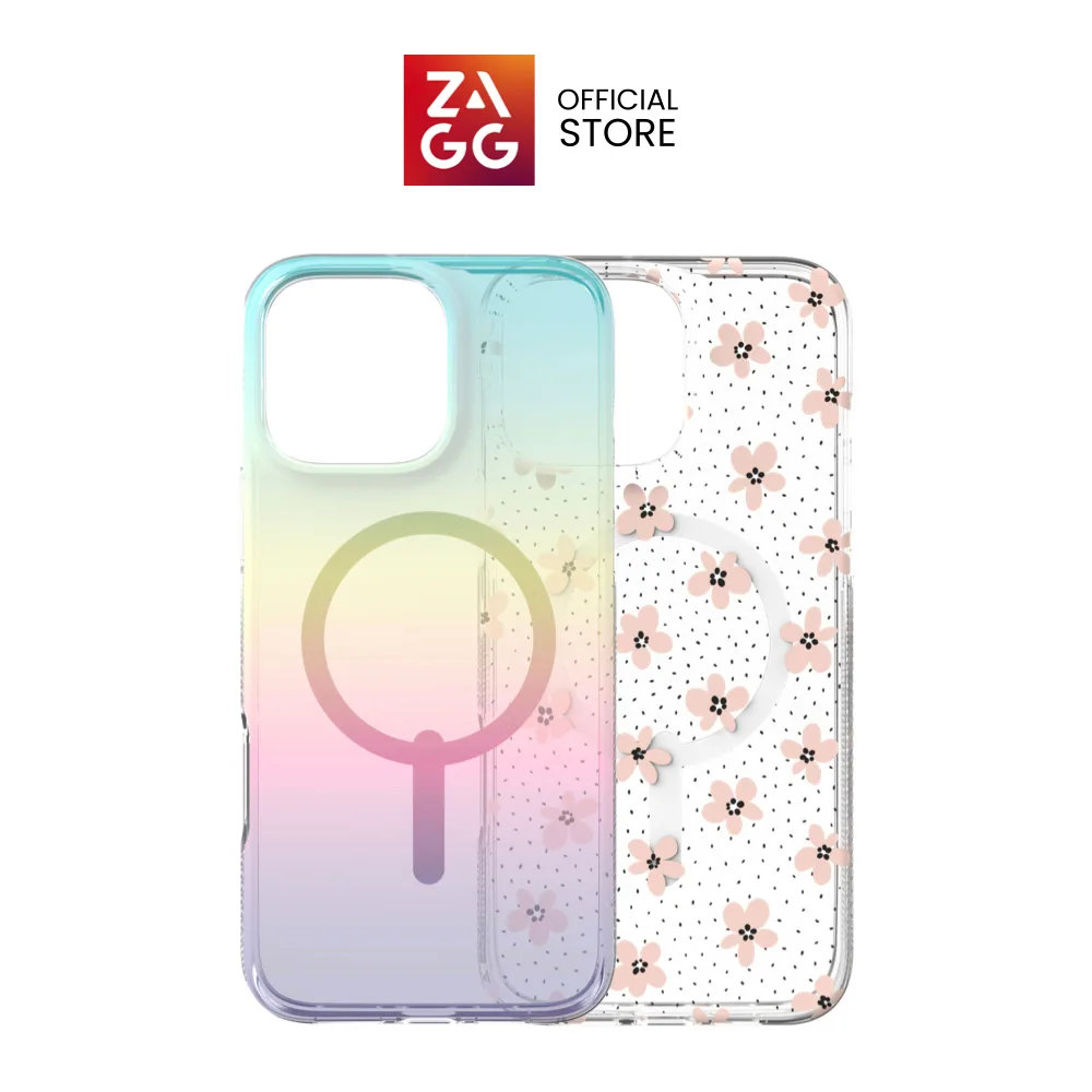 เคสมือถือ ZAGG Milan Snap for iP 16 / 16 Plus / 16 Pro / 16 Pro Max - Iridescent / Floral Pink Daisies
