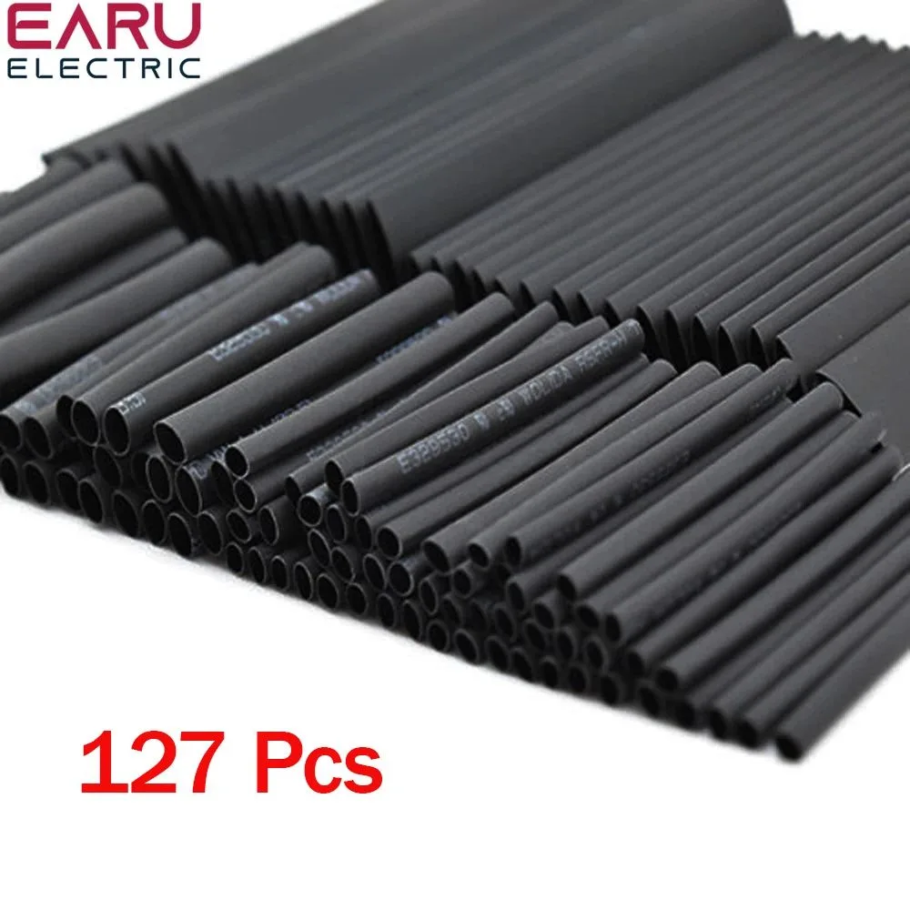 127pcs ความร้อนหดหลอด Sleeving ท่อ Assortment Kit การเชื่อมต่อไฟฟ้าสายไฟห่อสายกันน้ํา Shrinkage 2:1