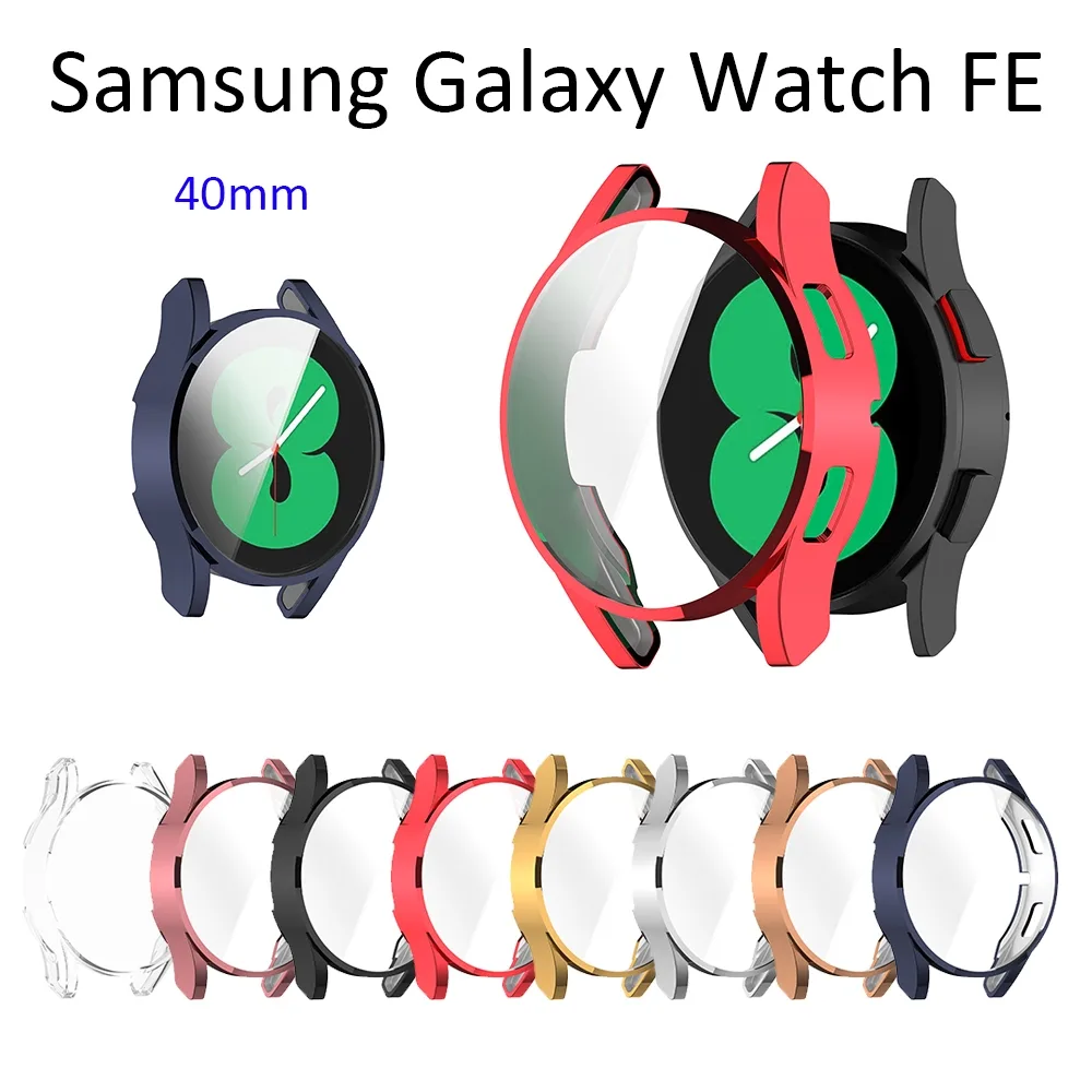 สําหรับ Samsung Galaxy watch FE 40mm case soft full TPU ชุบสี smart watch cover case
