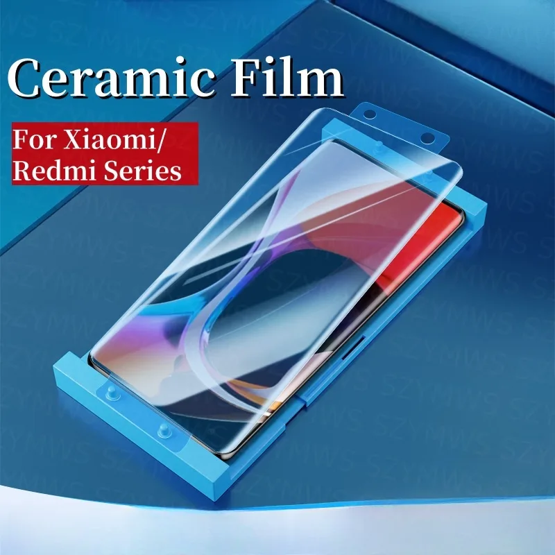 โค้งคลุมทั้งหมดฟิล์มเซรามิคสําหรับ Redmi หมายเหตุ 13 Pro Plus Xiaomi 14 Ultra 13 Pro 12x 12s 11 CIVI 2 ป้องกันหน้าจอไม่กระจกนิรภัย
