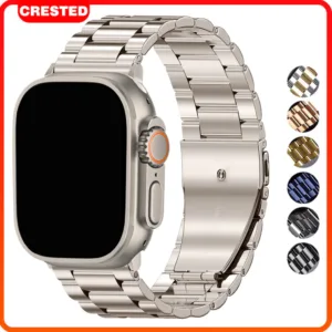 สายรัดโลหะสแตนเลสสำหรับ Apple Watch Series 10 9 8 7 6 5 4 ULTRA 2 iWatch 49มม. 46มม. 45มม. 41มม. 38มม. 40มม. 42มม. 44มม