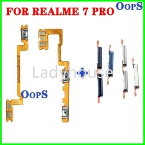 ปุ่มปรับระดับเสียงไฟ Flex สําหรับ Oppo Realme 7 Pro ON OFF ปุ่มสวิตช์กุญแจด้านข้าง Flex Cable Realme7 Pro ปุ่มปรับระดับเสียงไฟ
