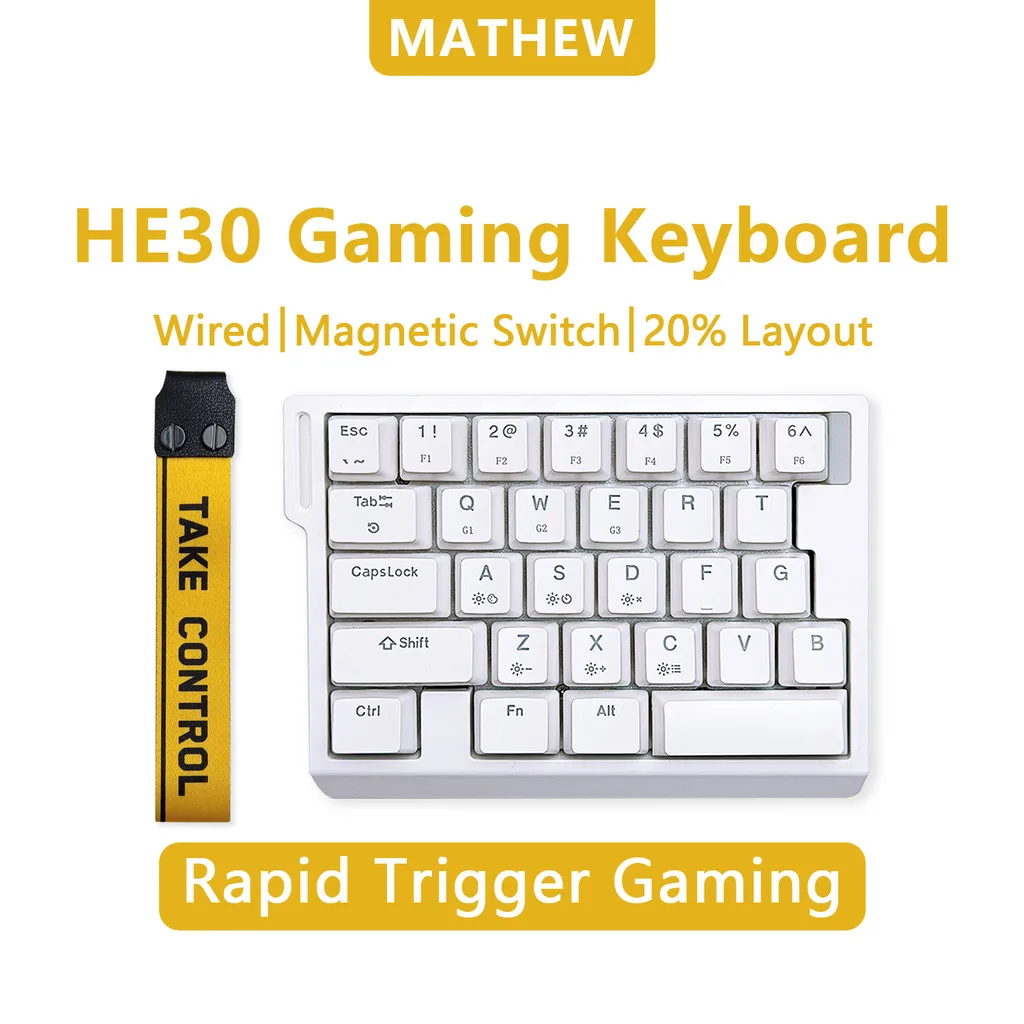 Zuoya HE30 Magnetic Switch Mechanical Keyboard One-handed RGB Backlight Rapid Trigger E-sports Gamer Gaming Keyboard 29 คีย์
