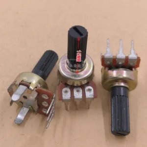 5pcs R121 ประเภทแนวตั้งเดี่ยว 3 ฟุต Potentiometer Volume Regulator B10K/B50K/B100K ความยาว 15 มม.