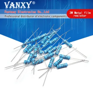 10pcs 3W ตัวต้านทานฟิล์มโลหะ 1% 1R ~ 1M 1R 4.7R 10R 22R 33R 47R 1K 4.7K 10K 100K 1 4.7 10 22 33 47 4K7 โอห์มส่วนประกอบอิเล็กทรอนิกส์