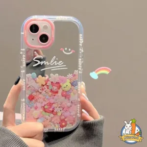 Ins เกาหลีดอกไม้หวาน Rainbow กระจกสําหรับ OPPO A60 A38 A18 A7 A17 A16 A15 A3s A58 A57 A54 A79 4G 5G A53 2020 เคสโทรศัพท์ Anti Falling กันกระแทกป้องกันปกหลัง
