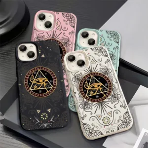 ใหม่ Creative Eye of Horus รูปแบบเคสโทรศัพท์สําหรับ IPhone 15 13 14 12 11 16Pro X XR Xs Max 7/8 Plus Se2020 ซิลิโคนนุ่ม Anti Drop เคสโทรศัพท์