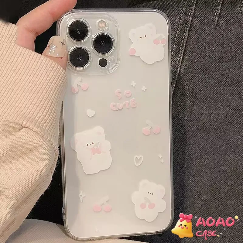 เคสไอโฟน11 15 สำหรับ iPhone 13 11 15 14 12 Pro Max 7 8 14 15 Plus XR X XS Max SE 2020 ปกอ่อนซากอ่อนน่ารัก