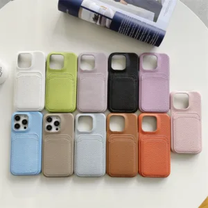 สีทึบหนังใส ่ การ ์ ดกระเป ๋ าสําหรับiPhone 13promax 12promax 13 Pro Max 13pro 12pro 13mini 12mini Miniโทรศัพท ์ ฝาหลัง