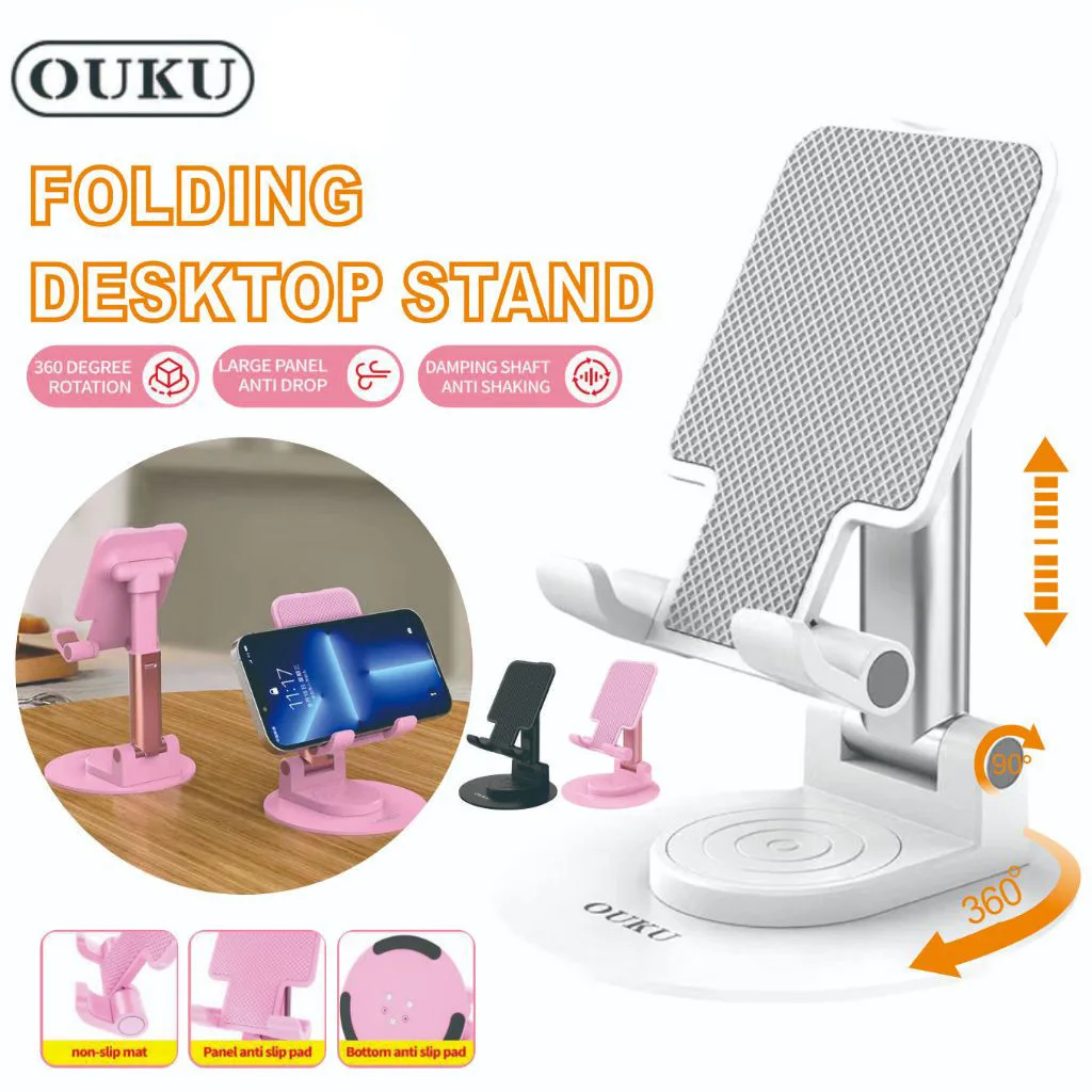 Ouku ok22ที่วางโทรศัพท์แบบพับได้สามารถหมุนได้360องศาสามารถพับได้90องศาและปรับได้หลายมุมโทรศัพท์มีน้ำหนักเบาและพกพาสะดวก