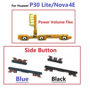 E1wb & สําหรับ Huawei P30 Lite เปิด/ปิดปุ่มสวิทช์ด้านข้าง Volume Up Down ปุ่ม Flex สายสําหรับ Nova 4E &