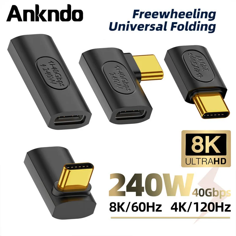 USB4.0 40Gbps PD240W USB C ถึงอะแดปเตอร์ Type C Thunderbolt3 8K @ 60Hz 48V@5A Fast CHARGING Converter อะแดปเตอร์ข้อมูล OTG สำหรับ Mac