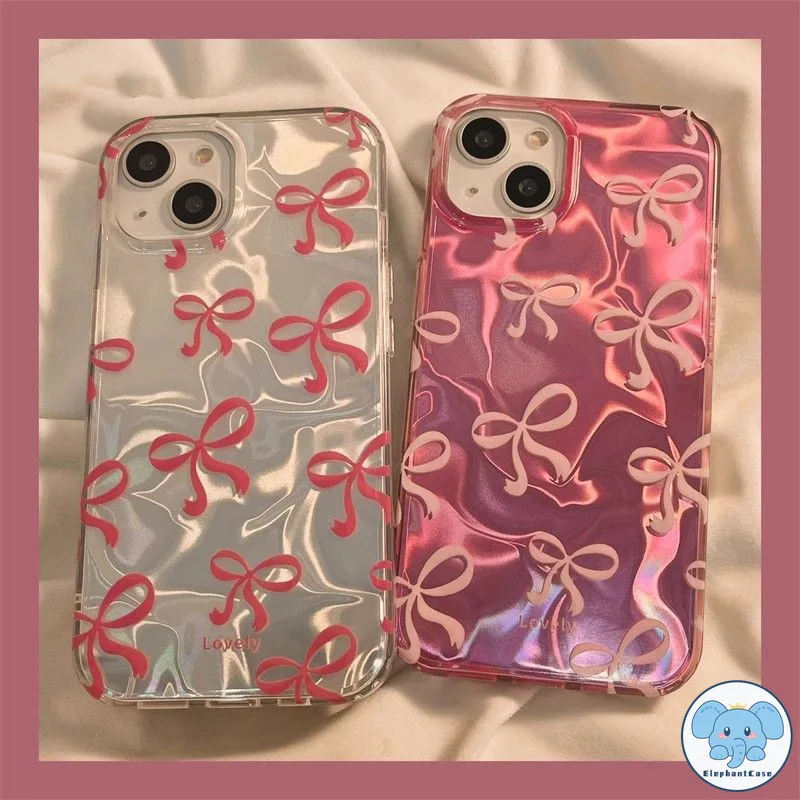 โบว์โบว์น่ารักสีสันสดใสตัวเรือนรับประกัน 2 ปีซ้อน IPhone 16 11 13 15 14 12 Pro Max XR 16 7 15 8 14 6 6s Plus X XS Max