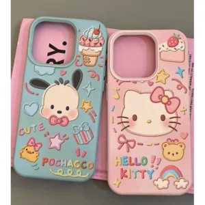 ใช้งานร่วมกับสําหรับ iPhone 15 14 13 12 11 Pro MAX X XR XS MAX INS หนังการ์ตูนอะนิเมะสุนัขคู่เคสโทรศัพท์ปกอ่อน