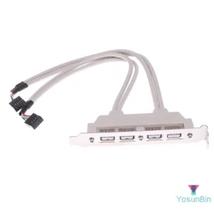 Yosunbin] 4 พอร์ต USB 2.0 ถึง 9 Pin MainBoard Header Extension Cable สําหรับแผง PC ใหม่