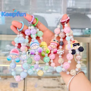 [เก็บสนุก] โมลินต้า ลูกปัดโซ่โทรศัพท์มือถือเสน่ห์พวงกุญแจสาวผู้หญิงกรณีโทรศัพท์มือถือแฟชั่นจี้สายคล้องคอเชือก [ใหม่]