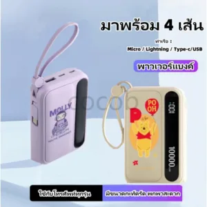 เพาเวอร์แบงค์ 20000mAh ชาร์จเร็ว แบตสำรอง รองรับ iPhone/Android/Type-C/USB ด้วยไฟ LED แคมป์ปิ้งกลางแจ้ง การท่องเที่ยว